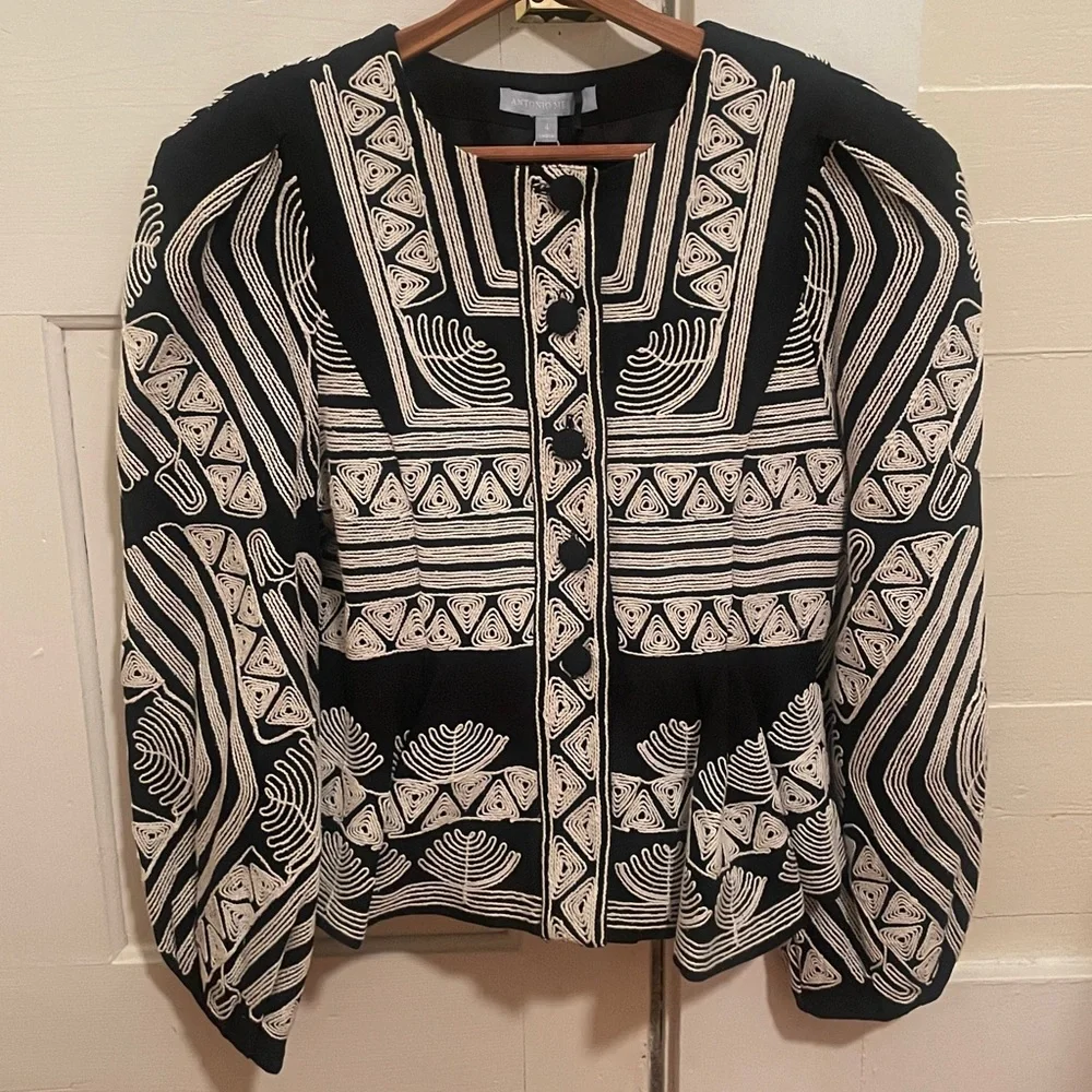 New Antonio Melani x Jennifer Sumko Kathleen Embroidered Twill Quilt Jacket 4 - Picture 5 of 14
